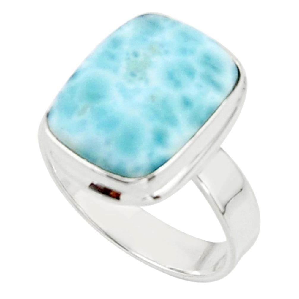 7.92cts natural blue larimar 925 sterling silver ring jewelry size 7 r44076