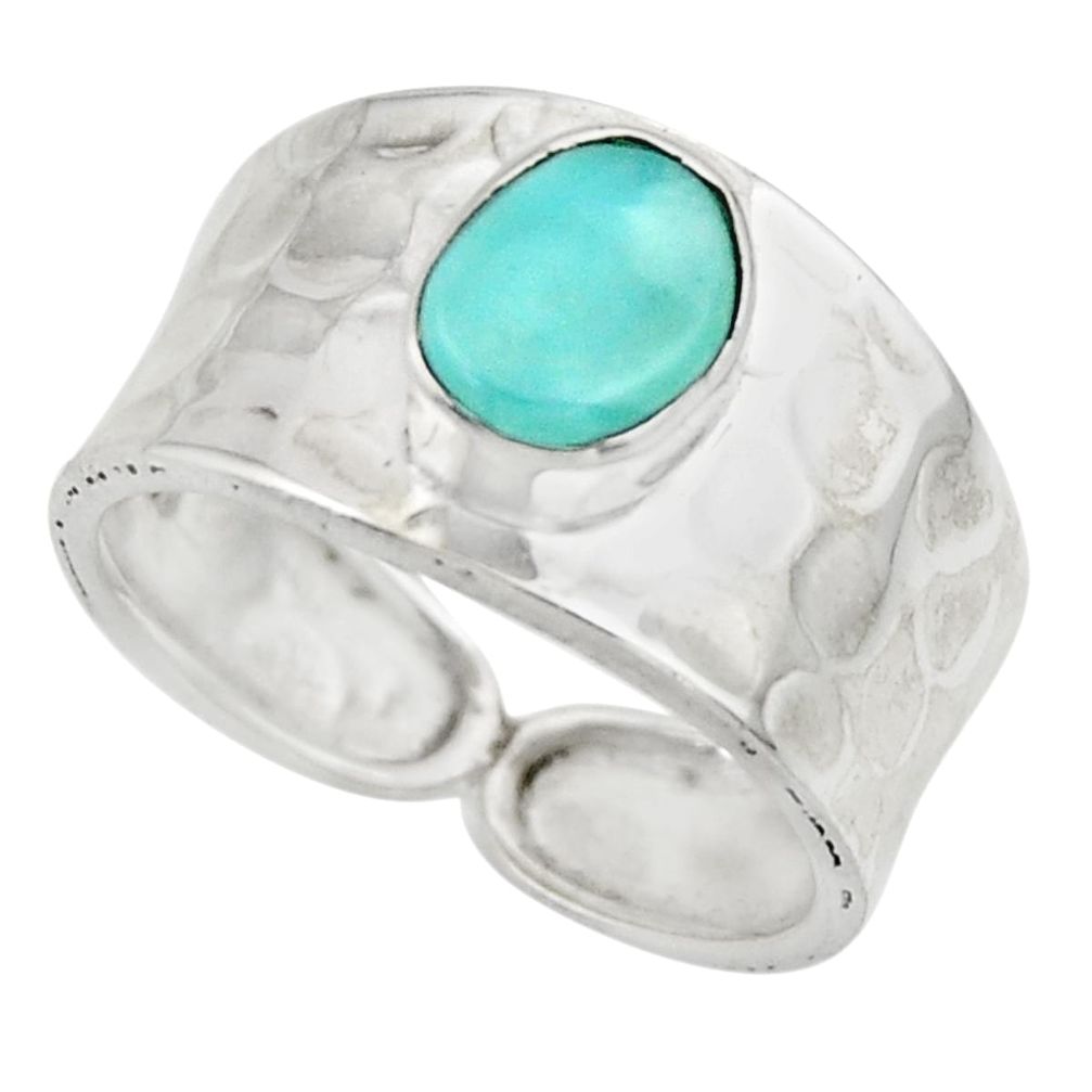2.12cts natural blue larimar 925 sterling silver ring jewelry size 7 r44264