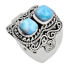 2.20cts natural blue larimar 925 sterling silver ring jewelry size 8.5 y82855