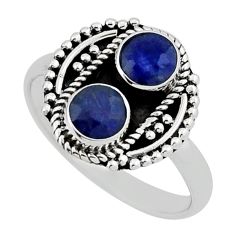 1.63cts natural blue sapphire 925 sterling silver ring jewelry size 7 n38364