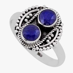 1.68cts natural blue sapphire 925 sterling silver ring jewelry size 8 n38774