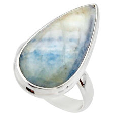 Clearance Sale- 14.93cts natural blue scheelite lapis lace onyx 925 silver ring size 7 r46662