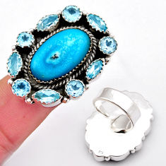 24.47cts natural blue shattuckite topaz 925 sterling silver ring size 7 c30252