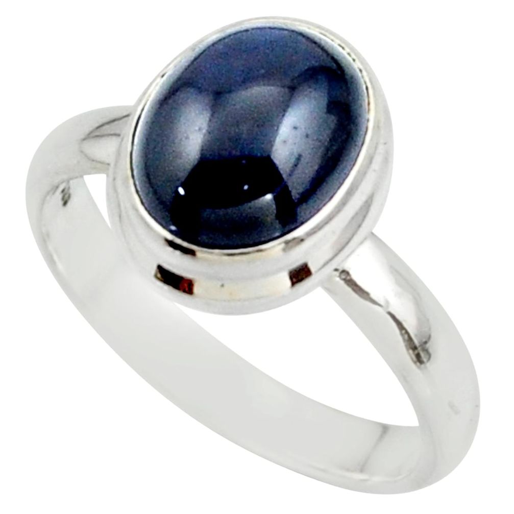 4.07cts natural blue star sapphire 925 silver solitaire ring size 6.5 r41747