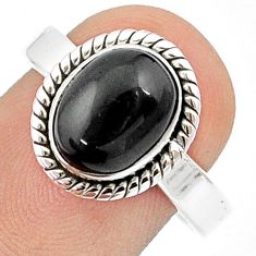 4.29cts natural black star sapphire 925 sterling silver ring size 9 u29836