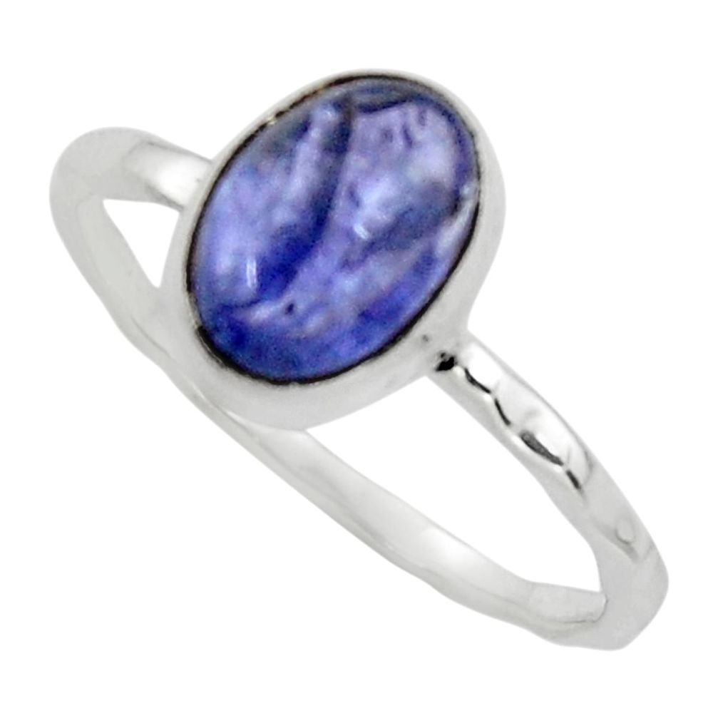3.05cts natural blue tanzanite 925 sterling silver ring jewelry size 9.5 r44580