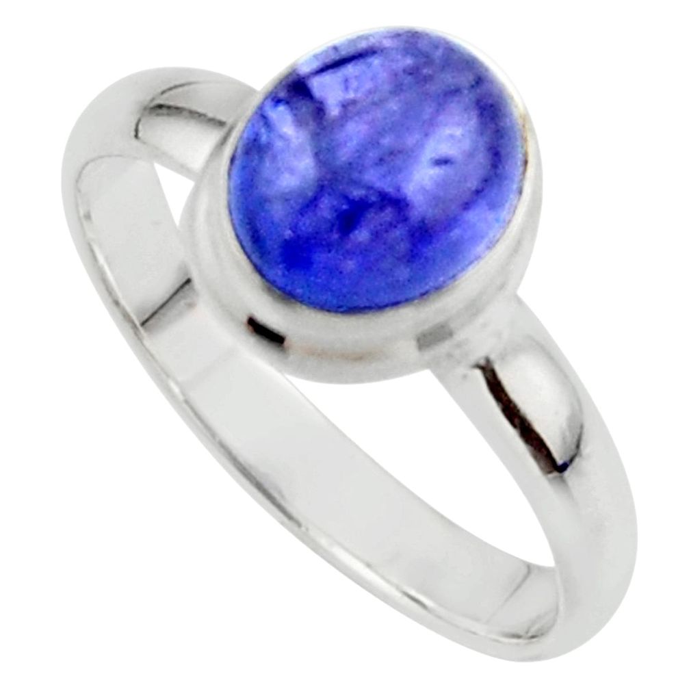4.05cts natural blue tanzanite 925 sterling silver ring jewelry size 9.5 r46625