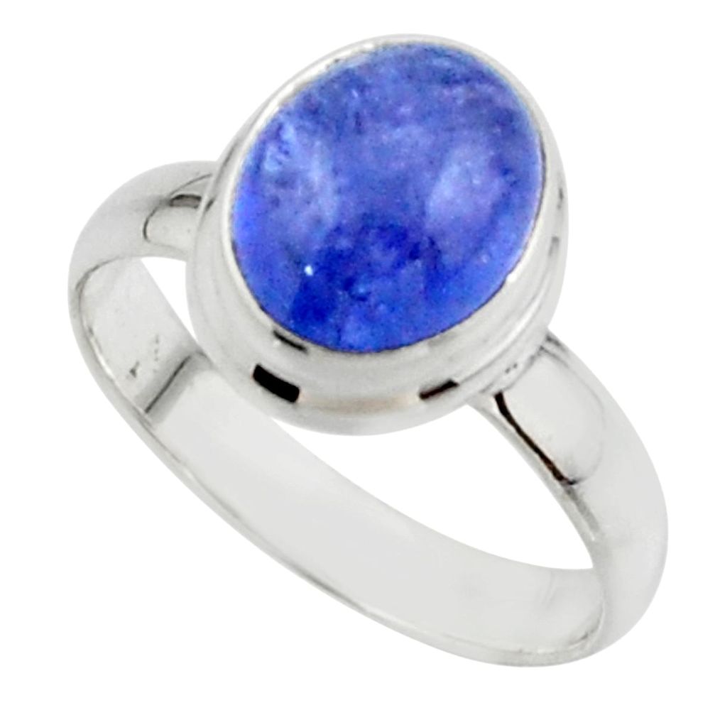 3.95cts natural blue tanzanite 925 sterling silver ring jewelry size 6.5 r46640
