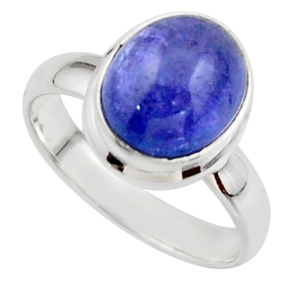 4.18cts natural blue tanzanite 925 sterling silver ring jewelry size 6.5 r46656