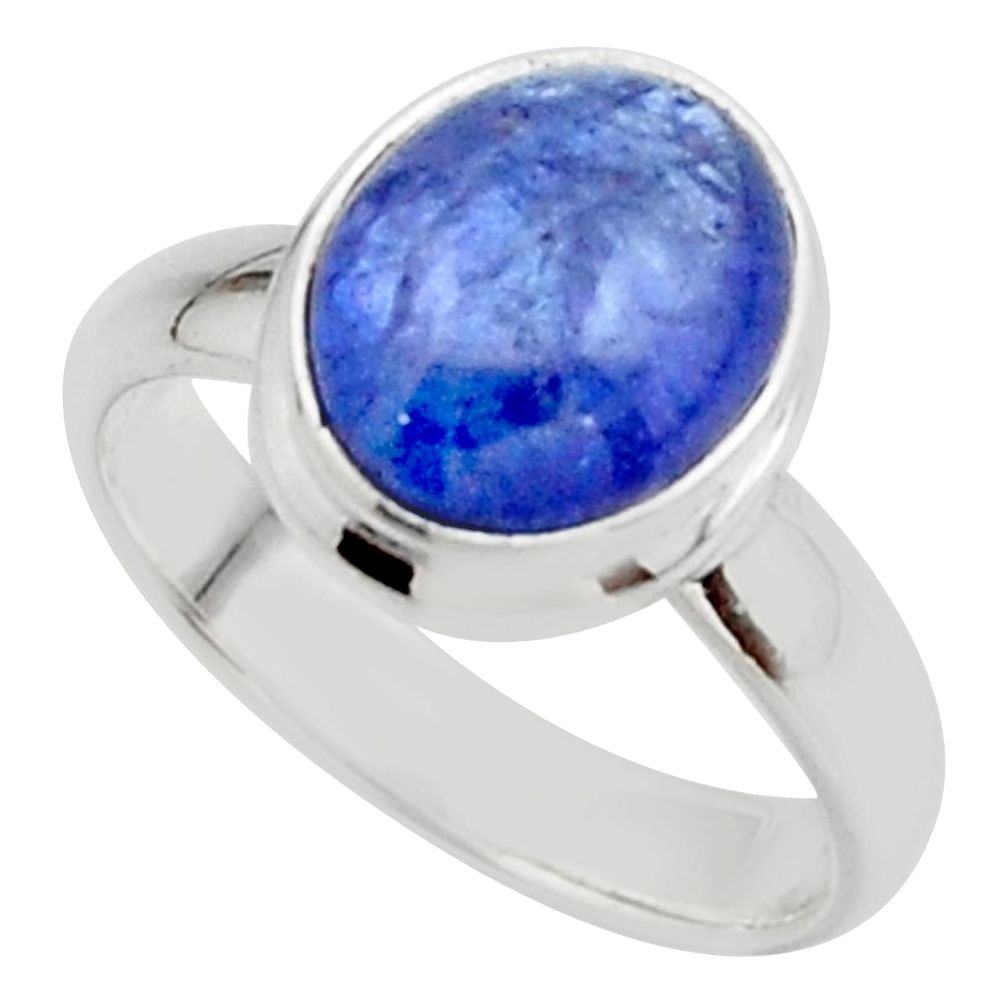 4.21cts natural blue tanzanite 925 sterling silver ring jewelry size 6 r46649