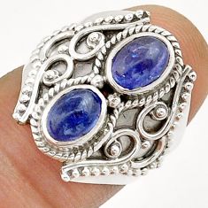 3.02cts natural blue tanzanite 925 sterling silver ring jewelry size 6 u87928