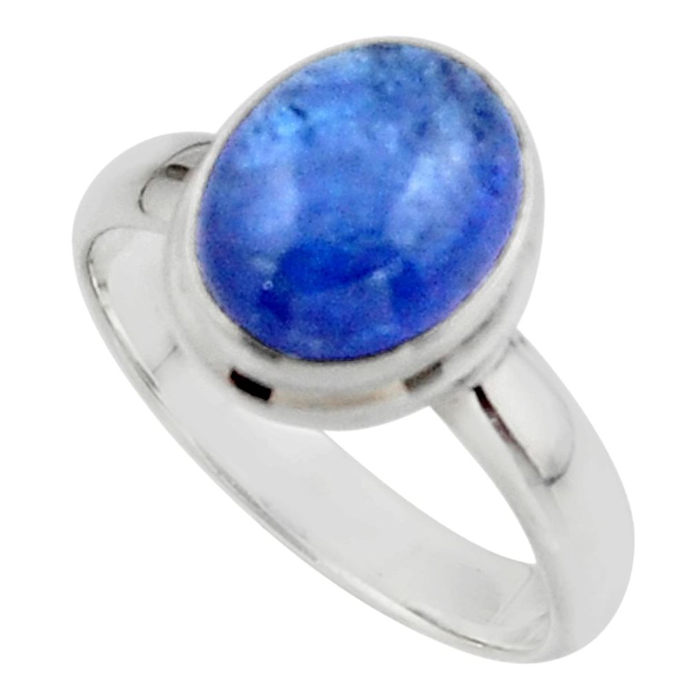 4.08cts natural blue tanzanite 925 sterling silver ring jewelry size 7 r46627