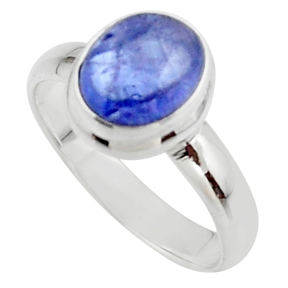 3.46cts natural blue tanzanite 925 sterling silver ring jewelry size 7 r46646