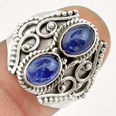 3.16cts natural blue tanzanite 925 sterling silver ring jewelry size 7 u87938
