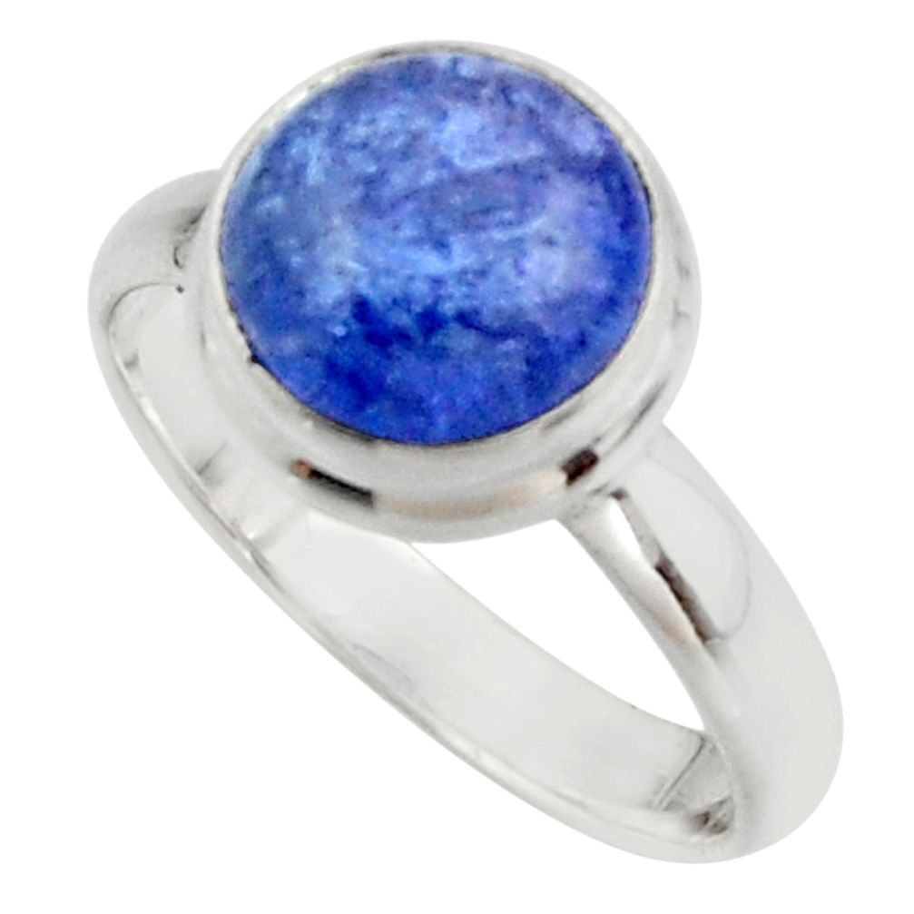 4.69cts natural blue tanzanite 925 sterling silver ring jewelry size 8 r46637