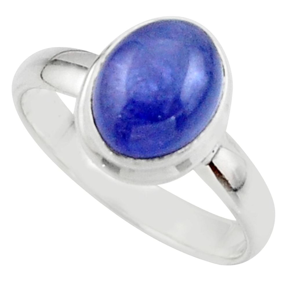 4.08cts natural blue tanzanite 925 sterling silver ring jewelry size 8 r46658