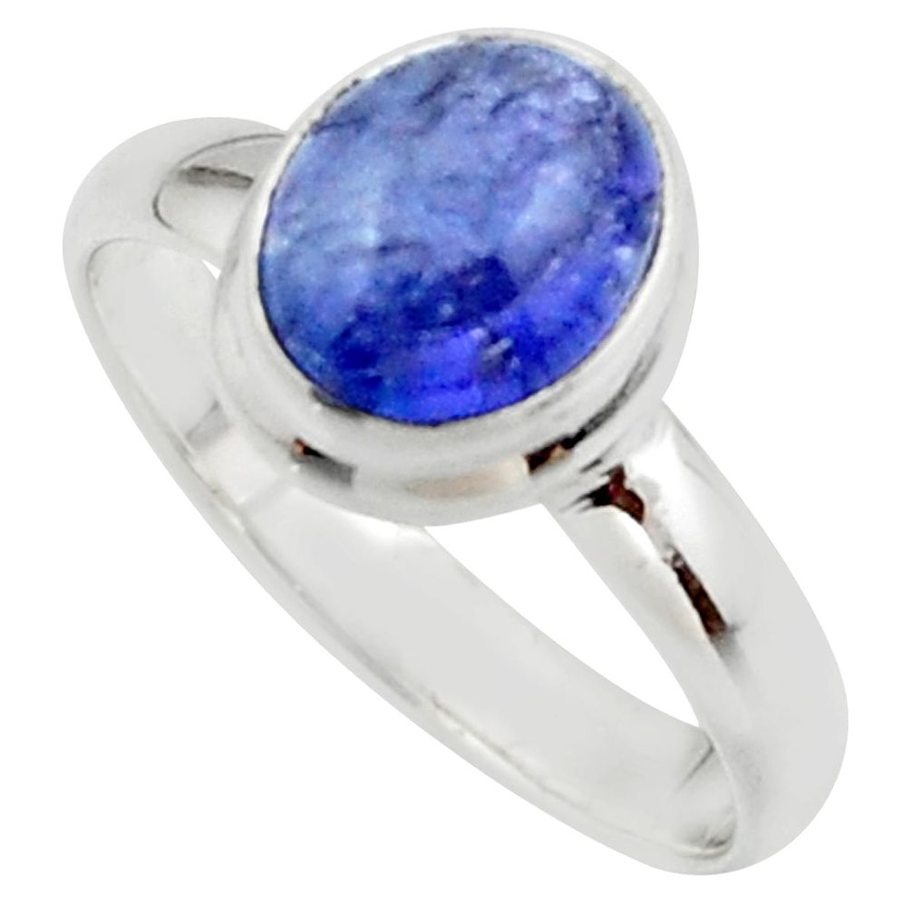 3.01cts natural blue tanzanite 925 sterling silver ring jewelry size 8 r46660