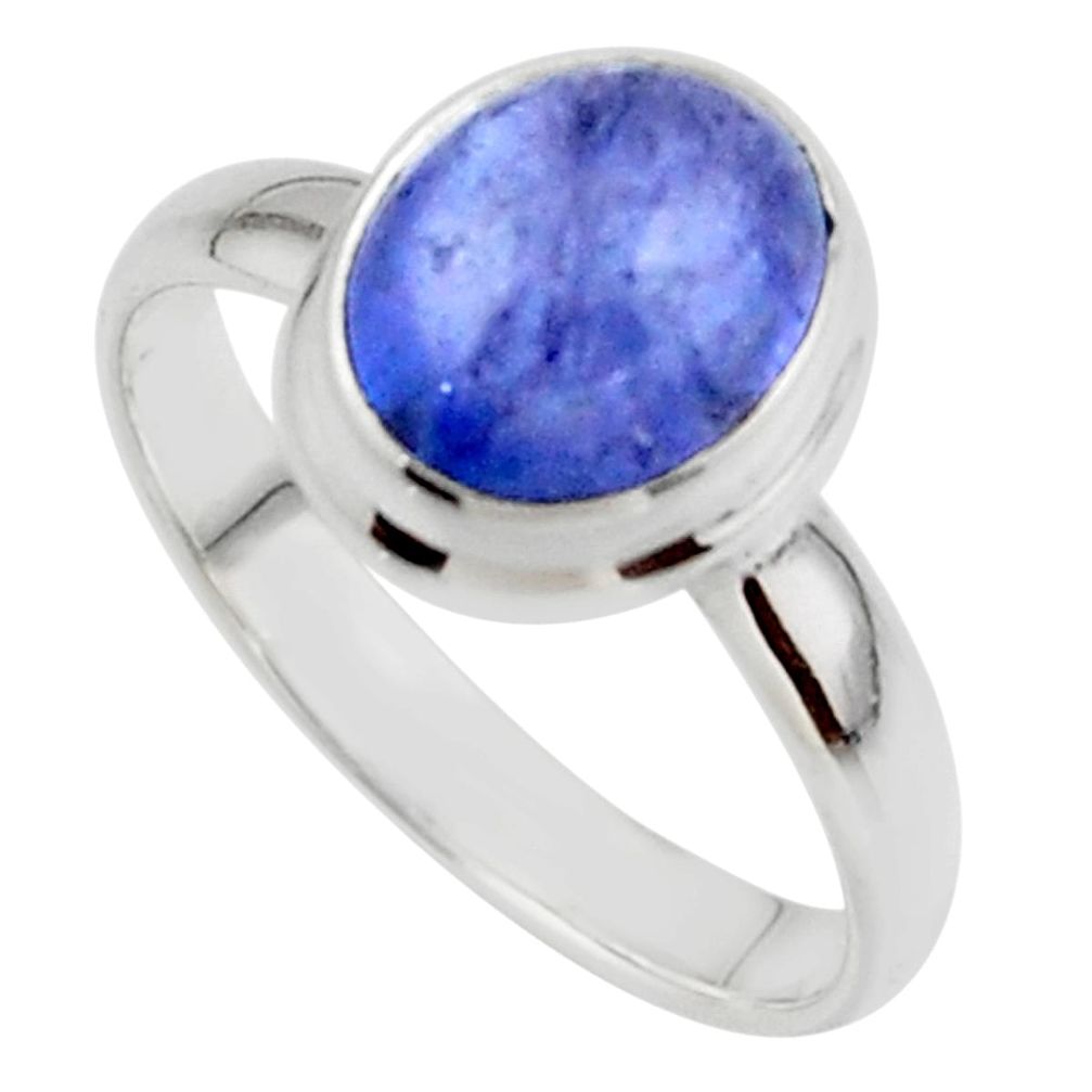 4.11cts natural blue tanzanite 925 sterling silver ring jewelry size 9 r46629