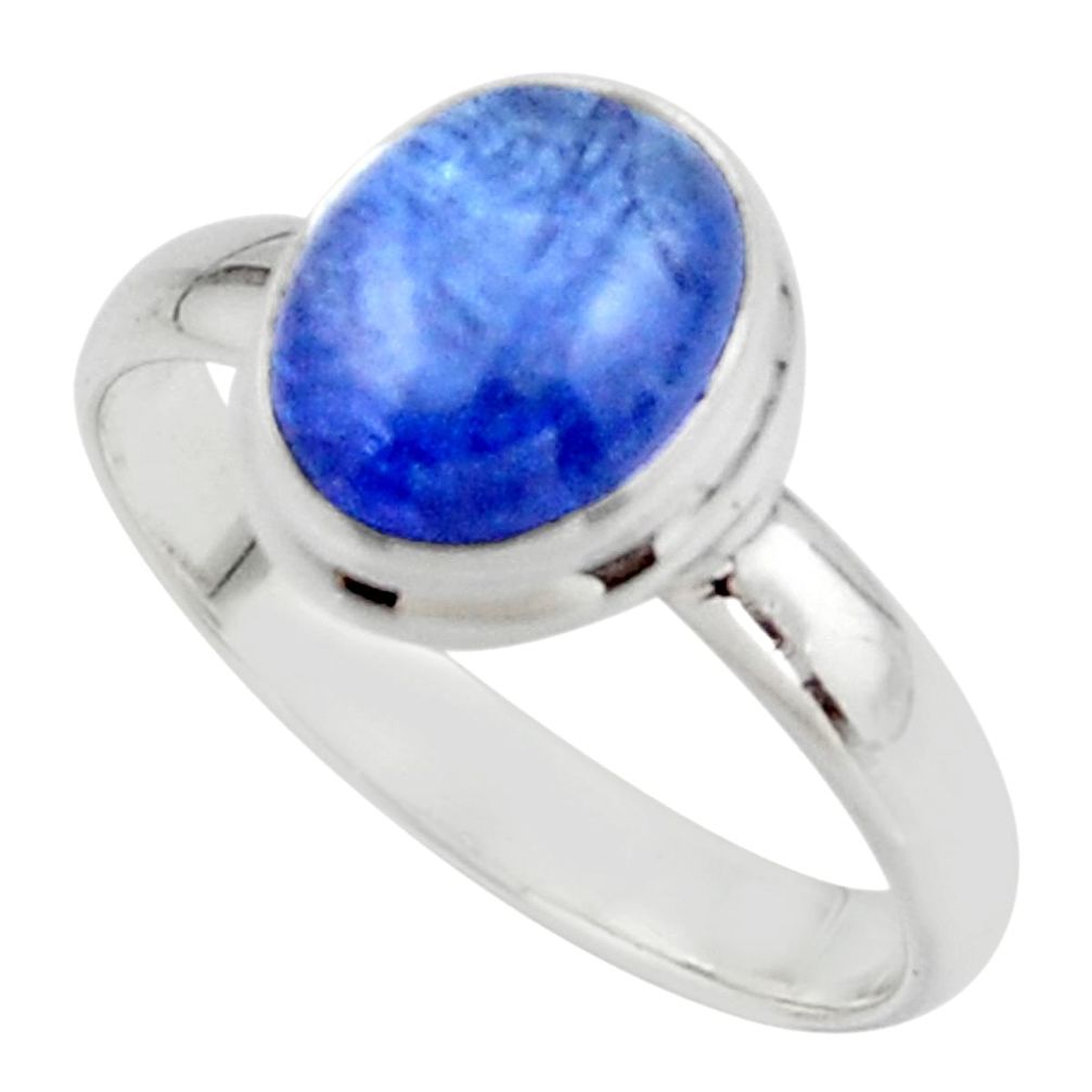 4.21cts natural blue tanzanite 925 sterling silver ring jewelry size 9 r46639