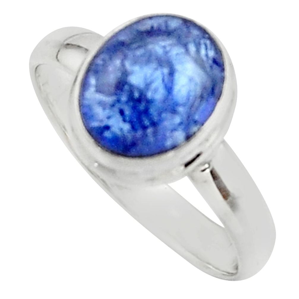 4.08cts natural blue tanzanite 925 sterling silver ring jewelry size 9 r46647