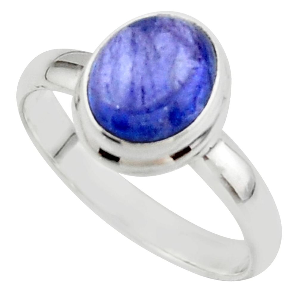 4.05cts natural blue tanzanite 925 sterling silver ring jewelry size 9 r46651