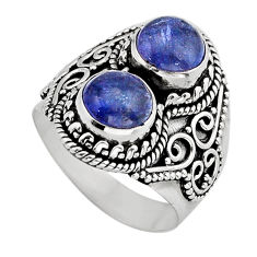 4.82cts natural blue tanzanite 925 sterling silver ring jewelry size 6.5 y79322
