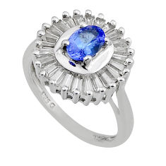 Natural blue tanzanite topaz 925 sterling silver ring jewelry size 8 y83739