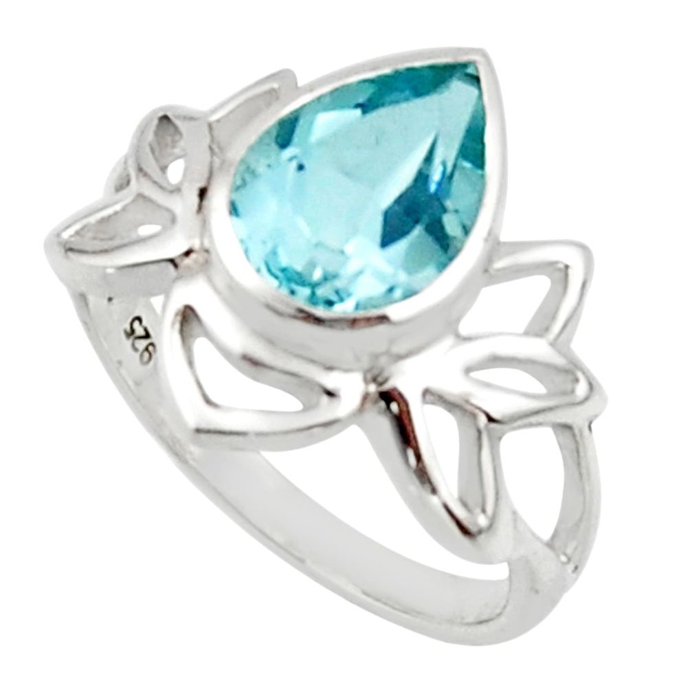 3.20cts natural blue topaz 925 sterling silver ring jewelry size 6 r45713