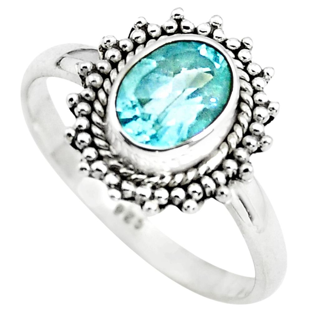 blue topaz 925 sterling silver solitaire ring size 8 p72383