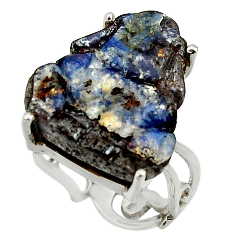 14.47cts natural boulder opal carving 925 silver solitaire ring size 7.5 r30147