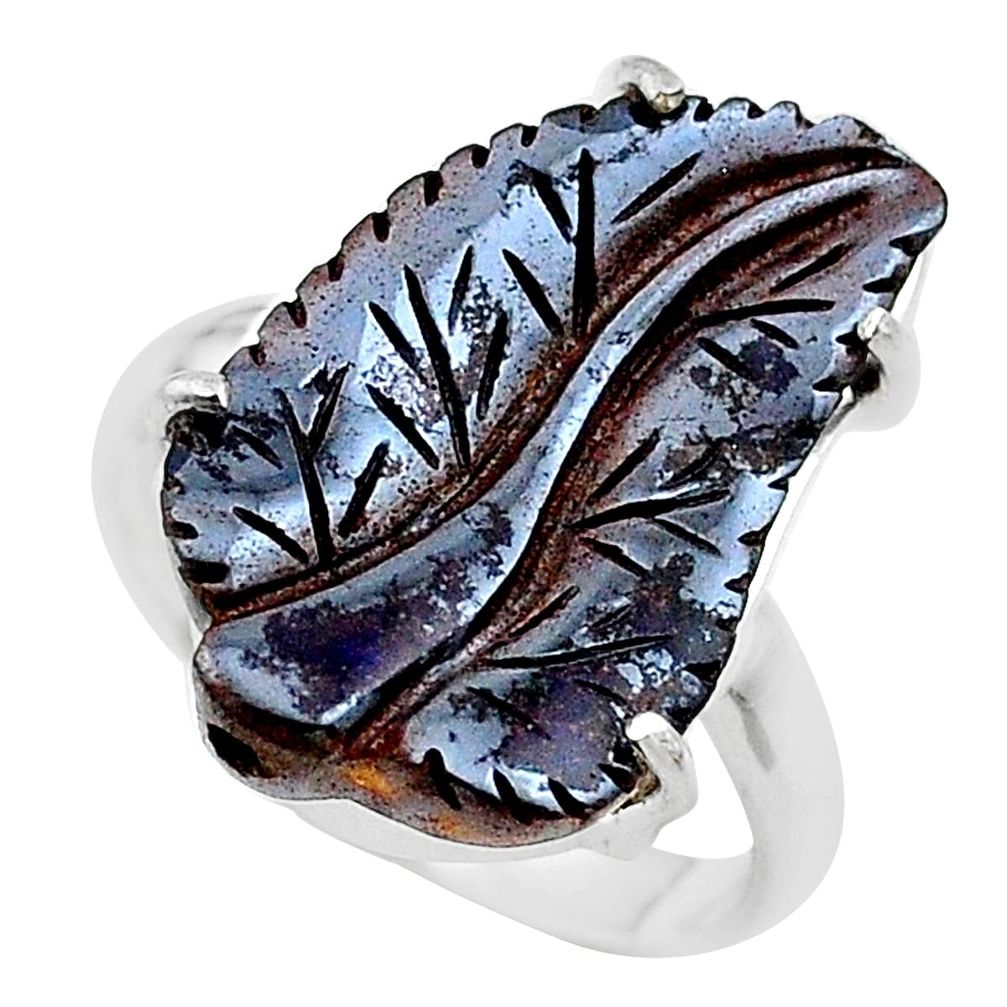 15.02cts natural boulder opal carving 925 silver solitaire ring size 9 t24206