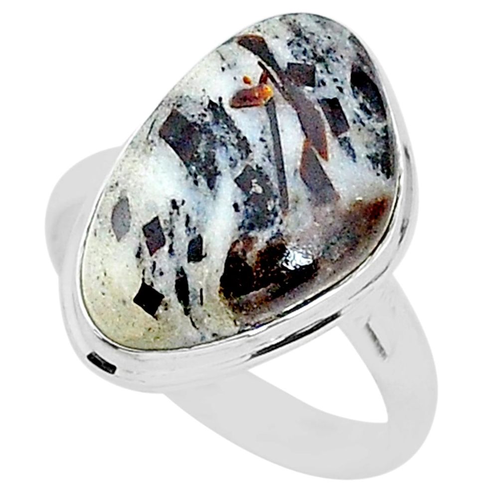 14.65cts natural bronze astrophyllite 925 silver solitaire ring size 9 r96051