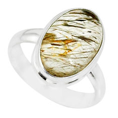 8.91cts natural bronze tourmaline rutile 925 sterling silver ring size 8 r86077