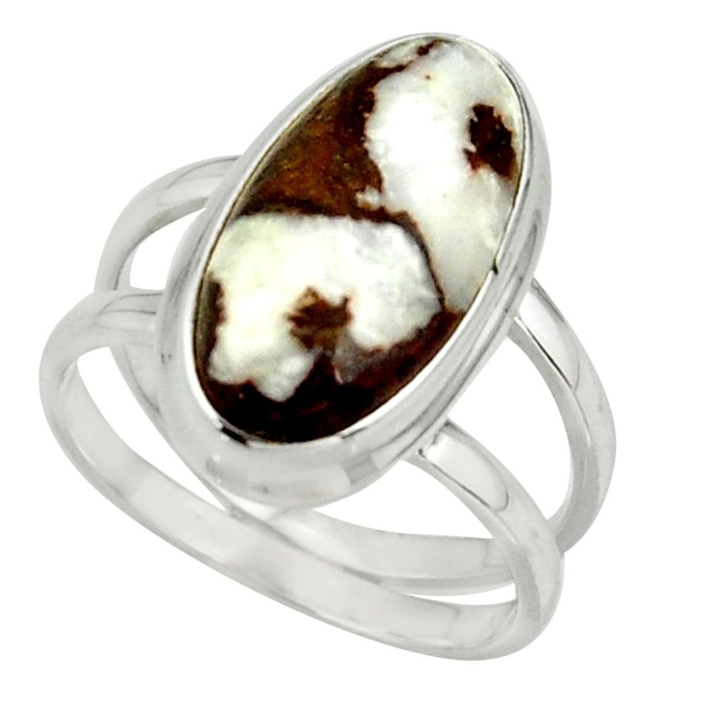 6.99cts natural bronze wild horse magnesite 925 silver ring size 7.5 r42229
