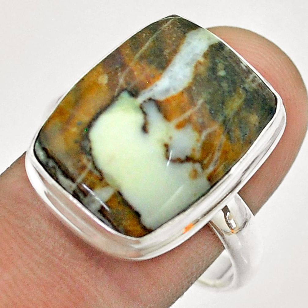 13.96cts natural bronze wild horse magnesite 925 silver ring size 10 t54284