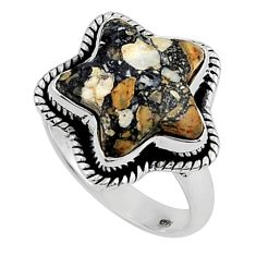 8.65cts natural bronze wild horse magnesite 925 silver ring size 6.5 y24836
