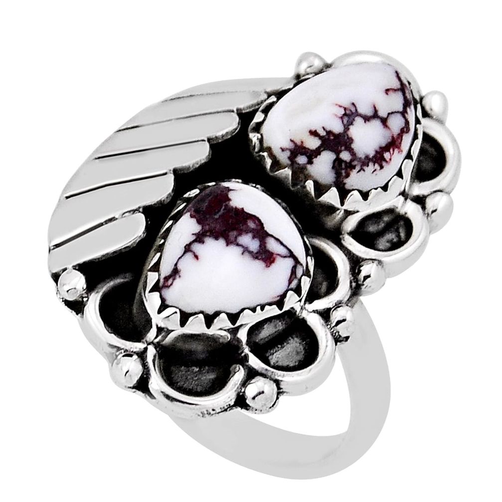 4.36cts natural bronze wild horse magnesite fancy silver ring size 6.5 n34084