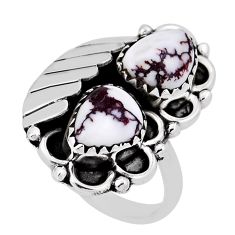 4.36cts natural bronze wild horse magnesite fancy silver ring size 6.5 n34084