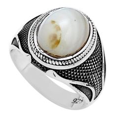 5.42cts natural brown botswana agate 925 sterling silver mens ring size 9 c28144