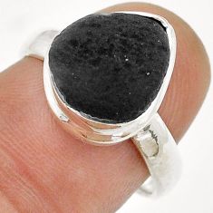 5.54cts natural brown chintamani saffordite 925 silver ring size 7.5 u85596
