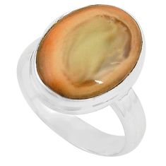 13.66cts natural brown imperial jasper 925 silver solitaire ring size 8.5 p80687
