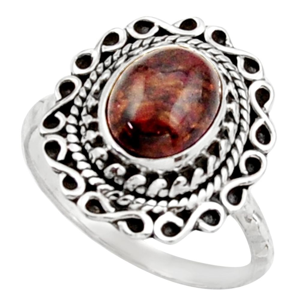 3.13cts natural brown pietersite 925 silver solitaire ring size 8.5 d46547