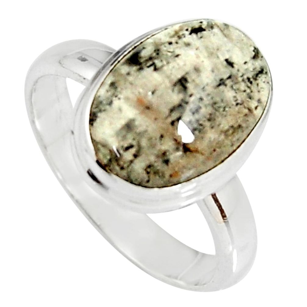 5.13cts natural cacoxenite super seven 925 silver solitaire ring size 8 r19329