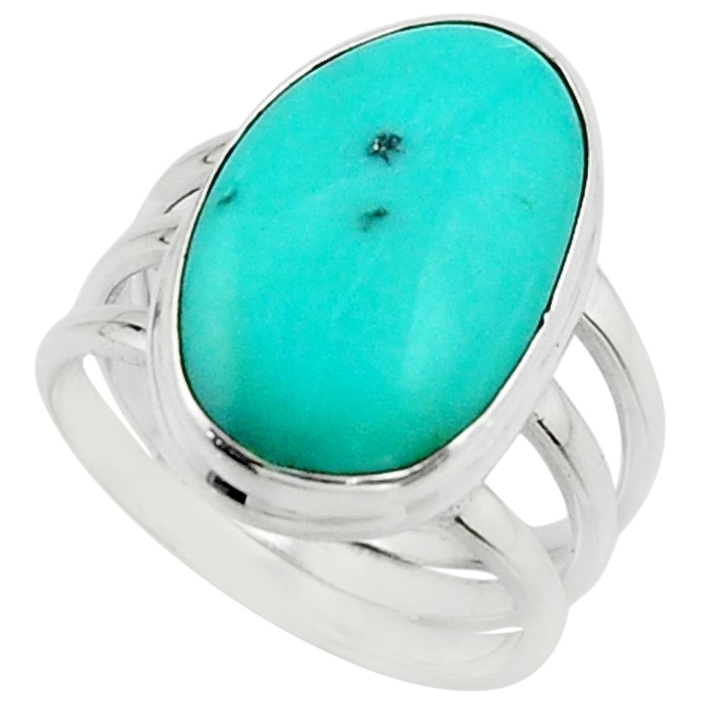 15.29cts natural campitos turquoise 925 silver solitaire ring size 8.5 r22195