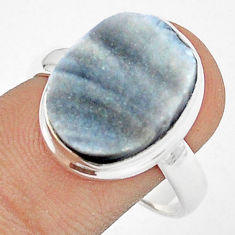 7.83cts natural desert druzy (chalcedony rose) 925 silver ring size 9 u29819