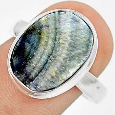 7.24cts natural desert druzy (chalcedony rose) 925 silver ring size 8.5 u29825