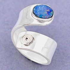 1.74cts natural doublet opal australian silver adjustable ring size 7.5 t88006