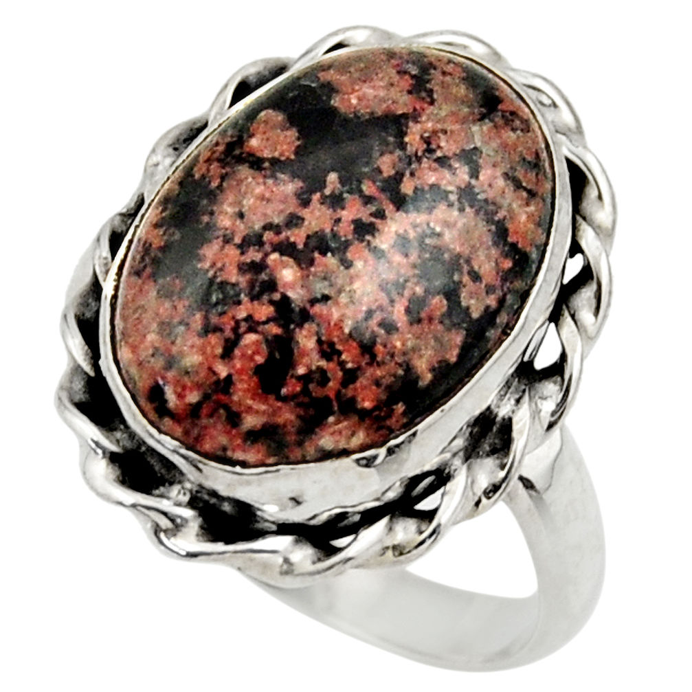 10.82cts natural firework obsidian 925 silver solitaire ring size 8.5 r28812