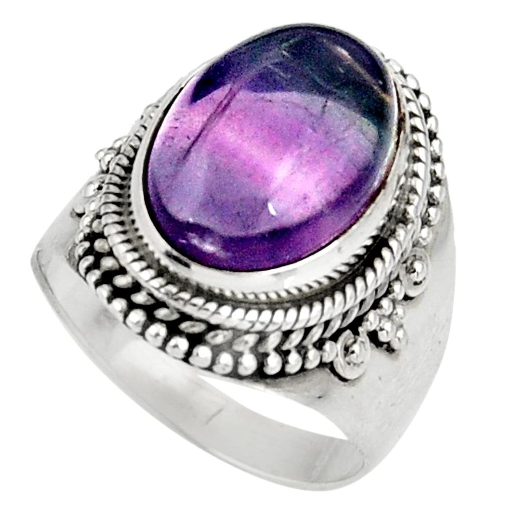 fluorite 925 sterling silver solitaire ring size 7 d39002