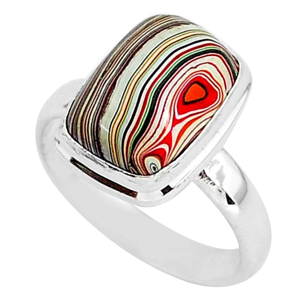 4.82cts natural fordite detroit agate 925 silver solitaire ring size 7 r92895